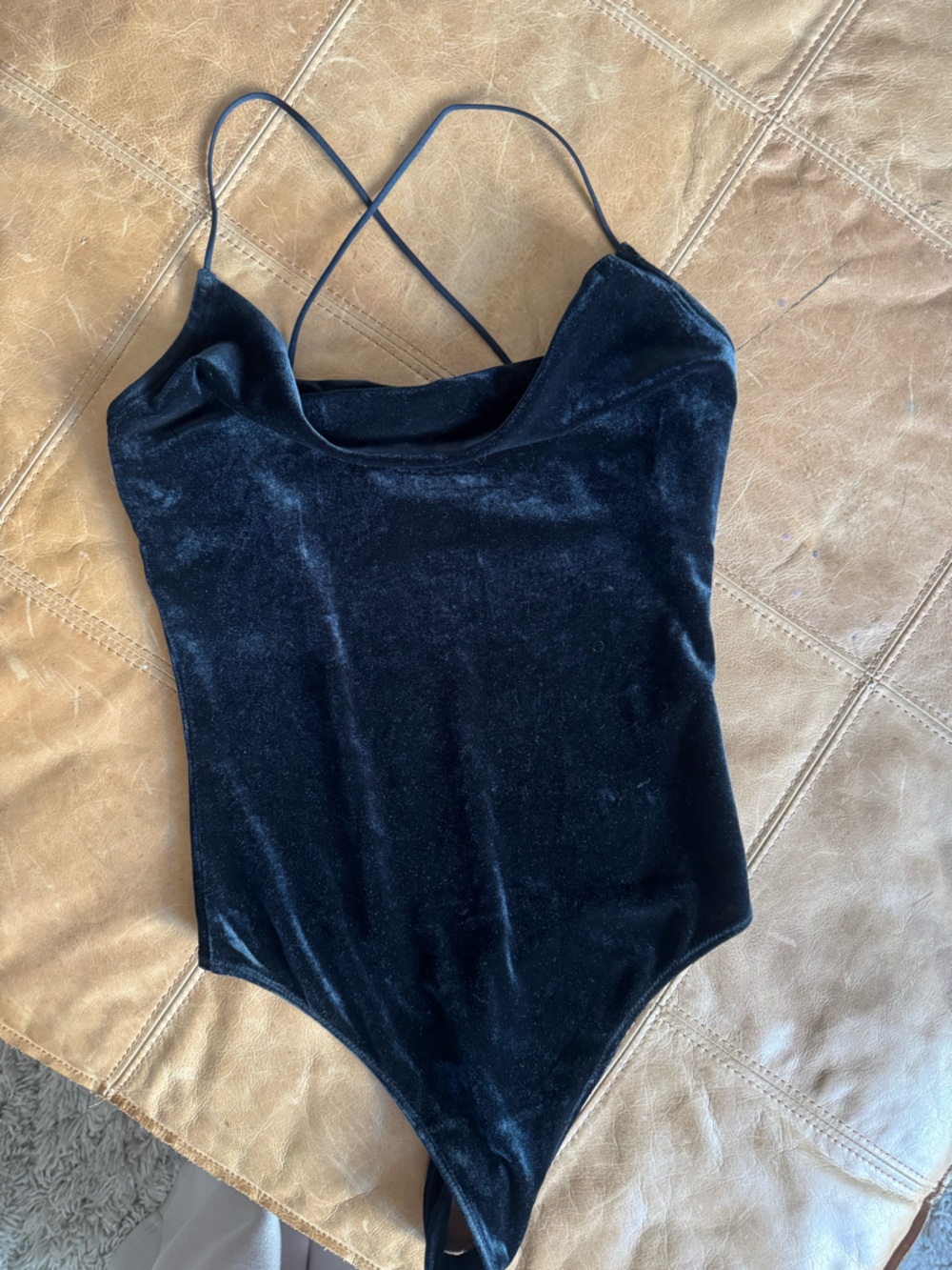 Abercrombie & Fitch Black Velvet Cowl Neck Cami Top Size Small